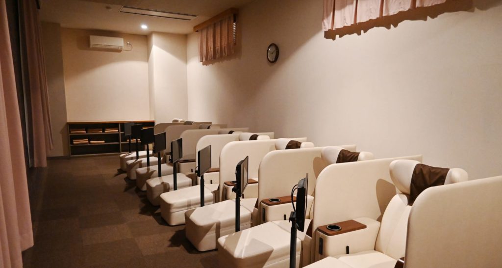 女性専用仮眠エリアの落ち着いた雰囲気