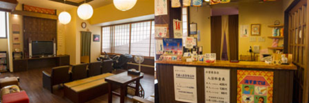 湯上がりの瓶牛乳と駄菓子コーナー