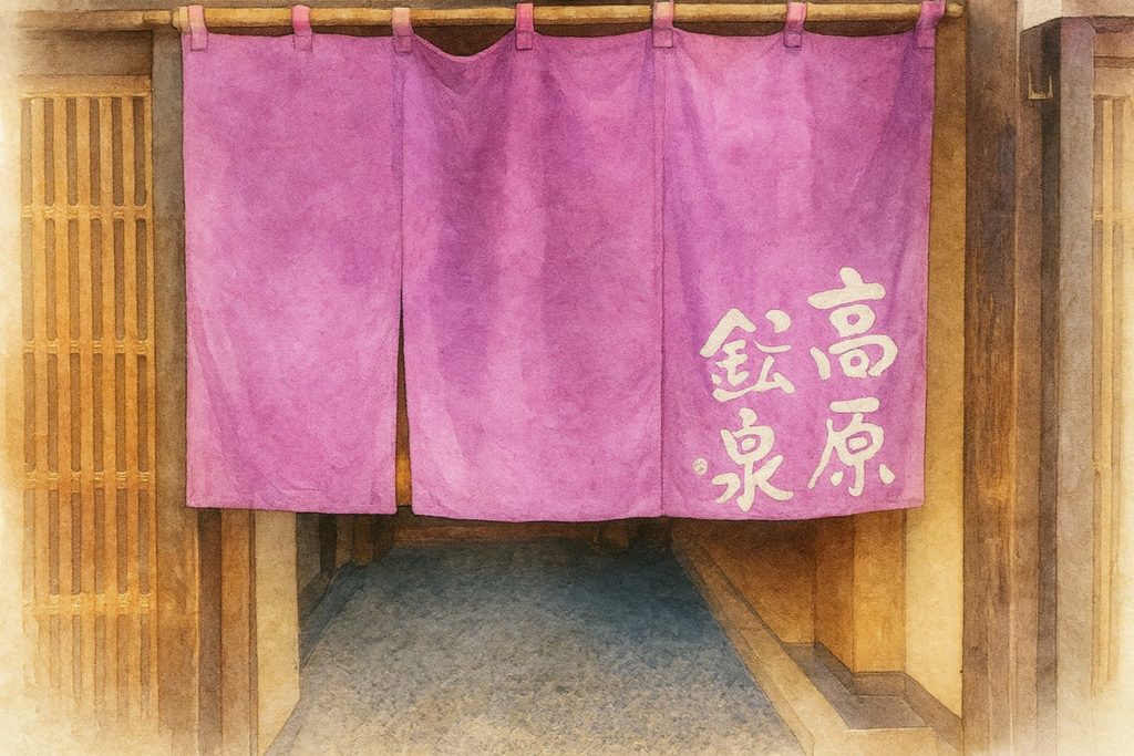 高原鉱泉の昔ながらの暖簾